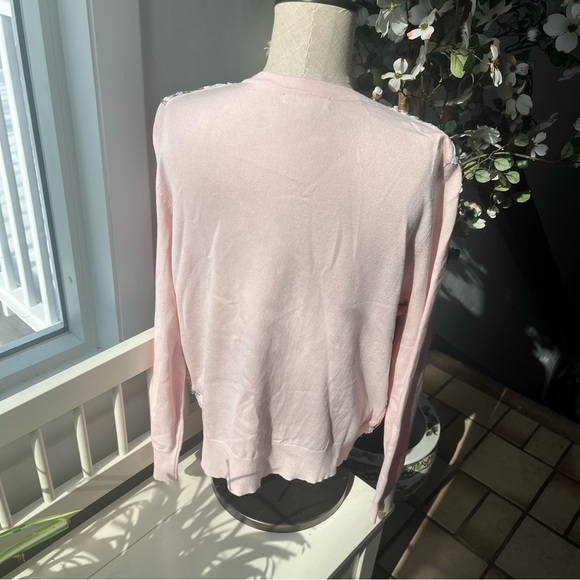 Charter Club Lace Embroidered Floral Cardigan, Size L - Picture 3 of 11